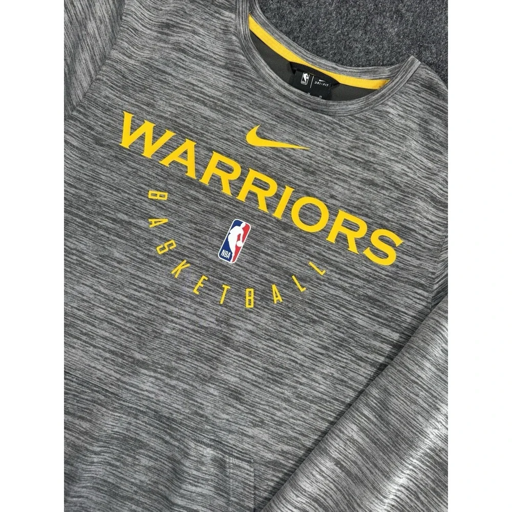 Nike Golden State Warriors Dri Fit Long Sleeve Shirt Gray NBA M